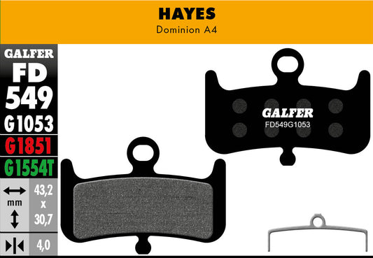 Galfer - Bike Standard Brake Pad Hayes Dominion A4