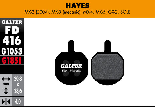 Galfer - Bike Standard Brake Pad Hayes Mx2 - Mx3 - Gx2